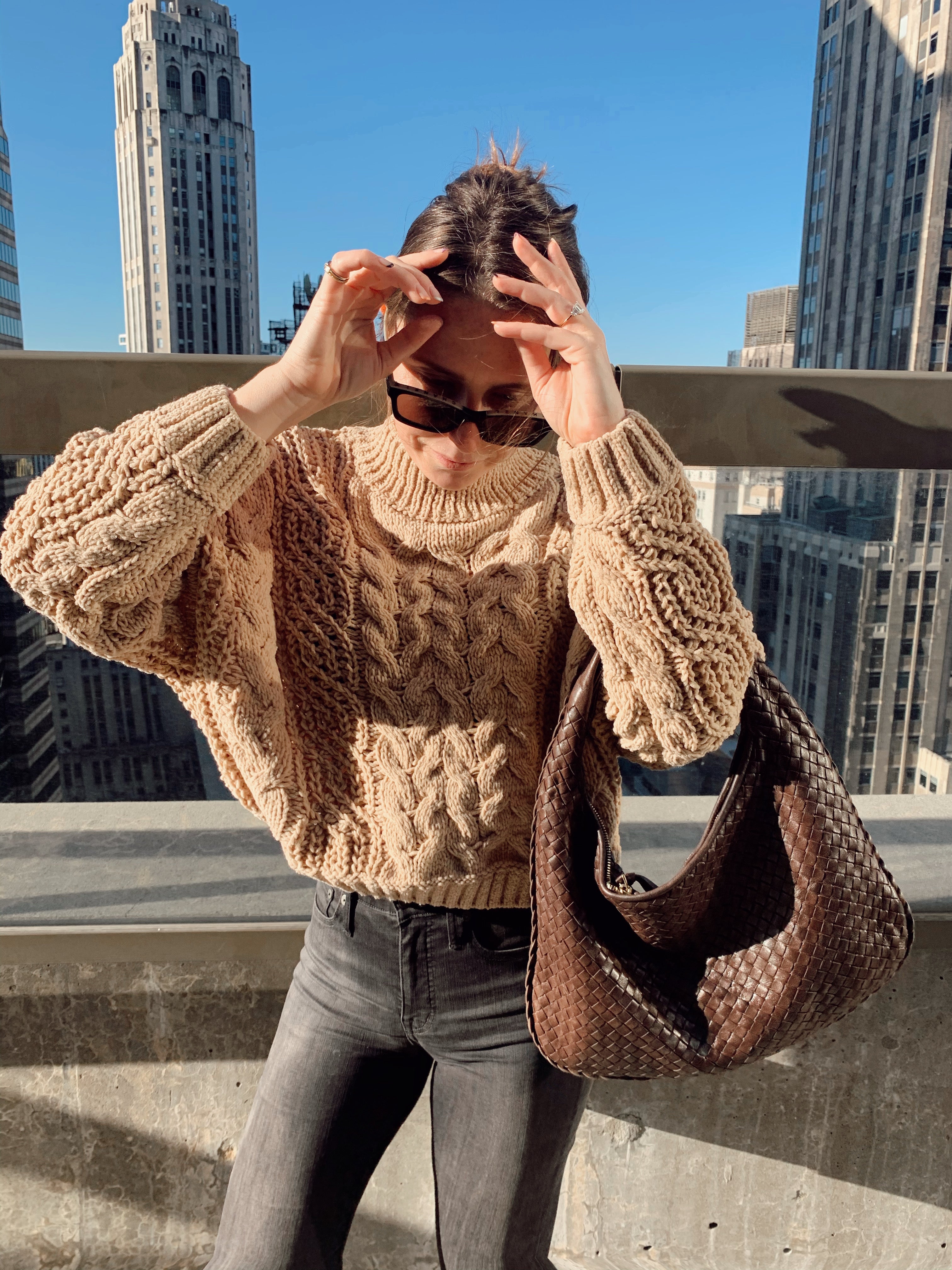 Cable Knit Chenille Sweater – annie b. shop